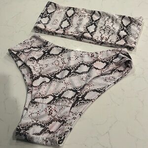 Cheeky High Waisted Strapless Bikini